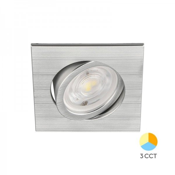 Braytron Led rozetna, BRY-SPOTLED G3-7W-SQR-SLV-3IN1-LED SPOTLIGHT, BD02-10783