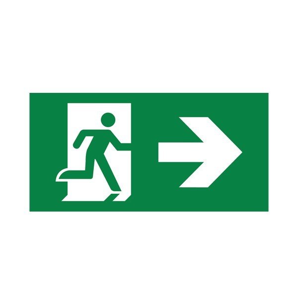 Braytron Panik lampa, BRY-EXIT SING-RIGHT-STICKER, BC14-01312