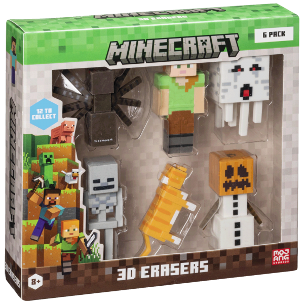 PMI Gumice za brisanje, Minecraft 3D, set 6 kom. - MC4060B