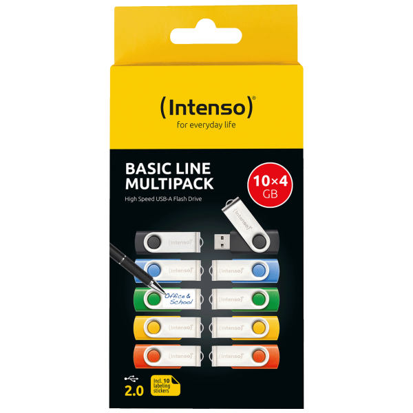 (Intenso) USB Flash Drive 4GB Hi-Speed, Basic Line, pakiranje 10 kom.