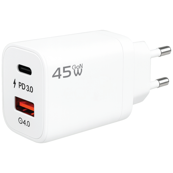 REDLINE Punjač kućni, 1 x USB-A, 1 x USB-C, 45W, GaN