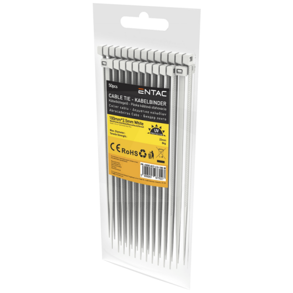 Entac Plastične vezice 2,5mm x 100mm, 50 kom.