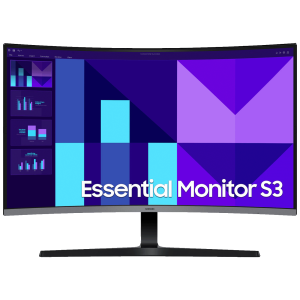 Samsung Monitor 32", Zakrivljeni, FullHD, Essential S3, HDMI, VGA