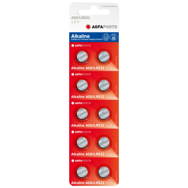 Agfa Baterija alkalna AG0, 1,5V dugmasta, blister pak.10 kom.