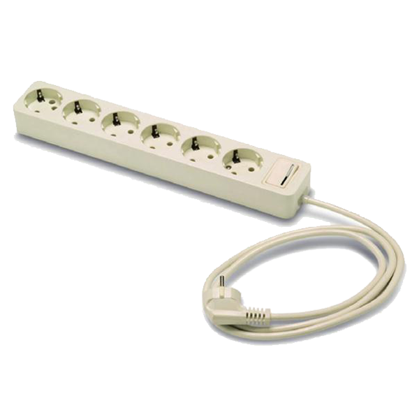 Famatel Produžni kabl 6 utičnica, 1.5m, prekidač, bijeli, 1.5mm²