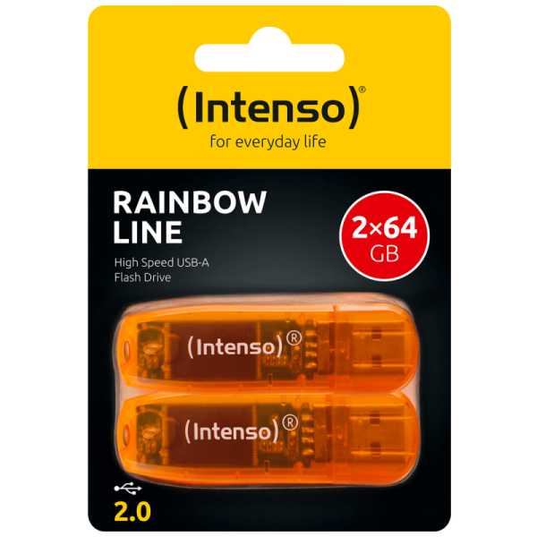 (Intenso) USB Flash drive 64GB Hi-Speed USB 2.0,Rainbow Line, 2 kom