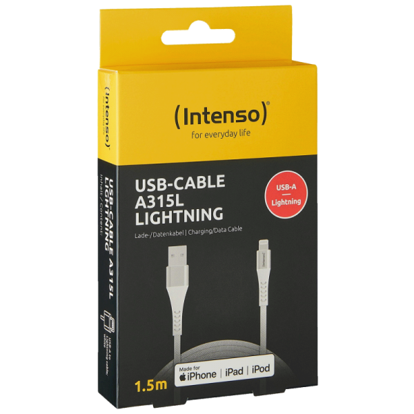 (Intenso) USB kabl za smartphone, USB - A to Lightning, 1.5 met.