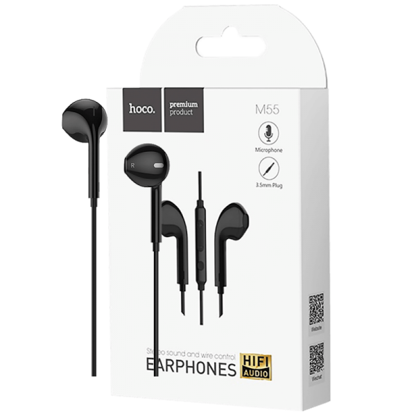 hoco. Slušalice sa mikrofonom, 3.5 mm, dužina kabela 1.2 met, crna