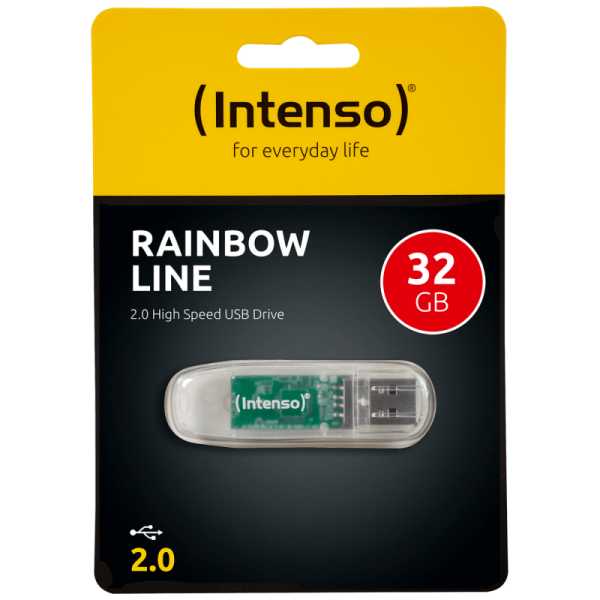 (Intenso) USB Flash drive 32GB Hi-Speed USB 2.0,Rainbow Line,TRANSP.