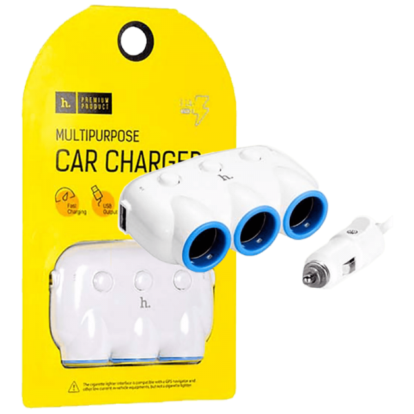 hoco. Auto punjač / razdjeljnik za smartphone, 2 x USB, 5V / 3.1 A