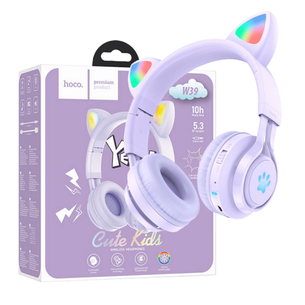 hoco. Slušalice bežične sa mikrofonom, Bluetooth, mačje uši