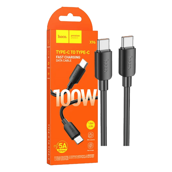 hoco. USB kabl za smartphone, type C, 100W, crna