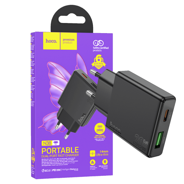 hoco. Punjač kućni, brzi, PD20W + QC3.0 Dual Port