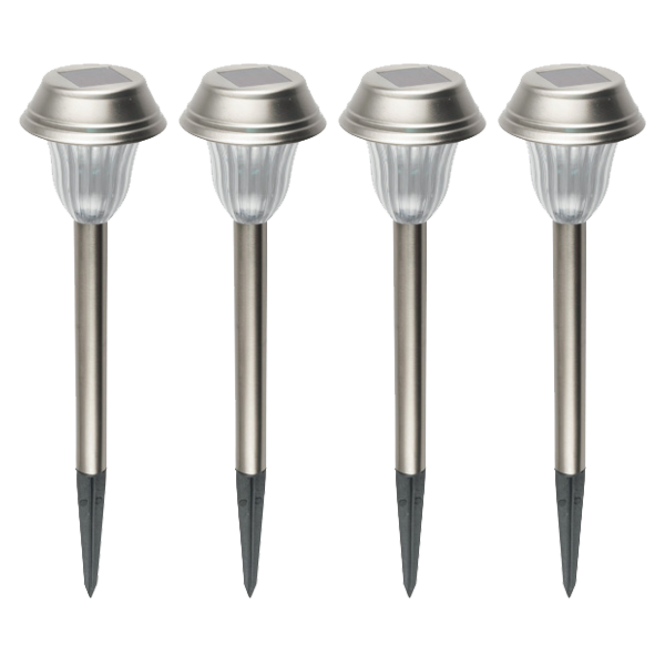 home Solarna vrtna LED lampa, metalna, set 4 komada, 200 mAh