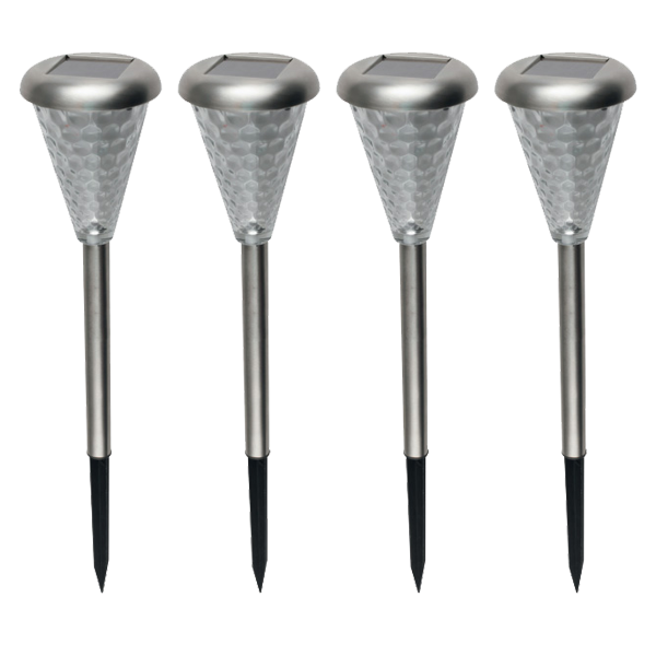 home Solarna vrtna LED lampa, metal/staklo, set 4 komada, 300 mAh