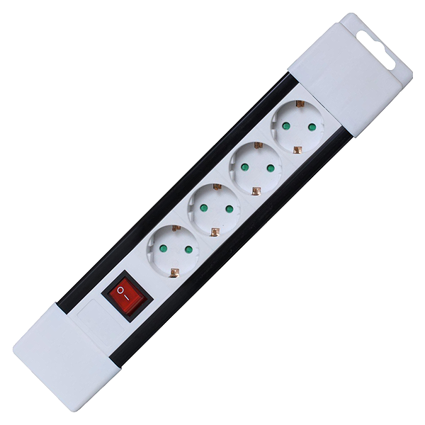 home Produžni kabl, 4 utičnica, prekidač, 1,0mm², 2 met, bijeli