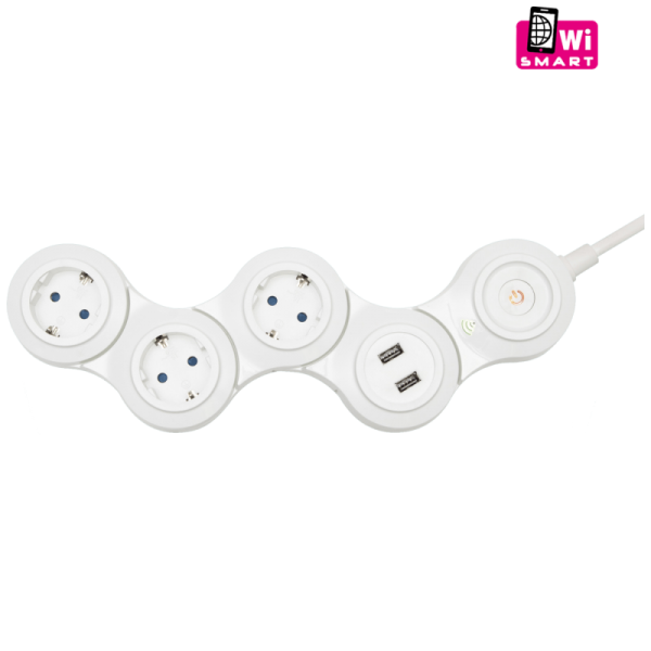 home Produžni kabl,SMART,podesivi,3 utičnice,1.5mm²,USB,WiFi