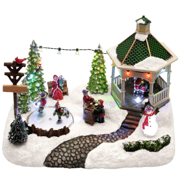 home Dekorativna LED rasvjeta,  diorama, klizalište sa djecom