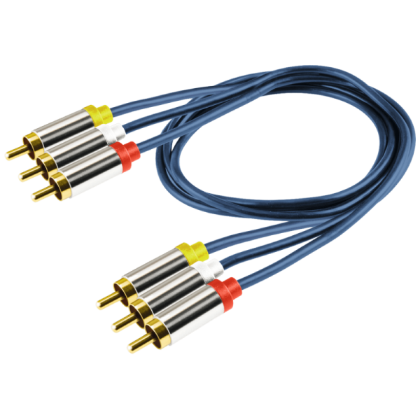 home RCA stereo kabl,3xRCA muški, 3xRCA muški,premium kv., 1.0m