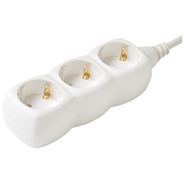 home Produžni kabl, 3 utičnice, 1.0mm², 1.5 met, bijeli